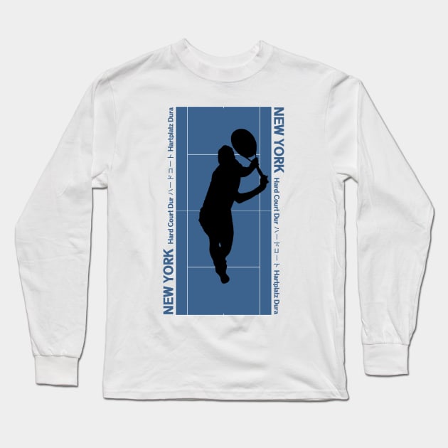 Tennis Backhand Grand Slam New York Long Sleeve T-Shirt by latebirdmerch